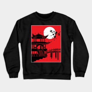 Cool Japanese Temple design Crewneck Sweatshirt